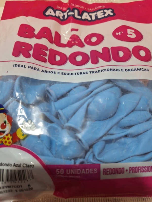 BAL�O N 5 REDONDO AZUL CLARO C/50UND
